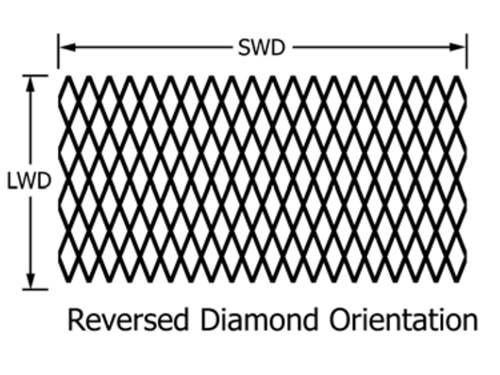 The picture shows reversed diamond orientation expanded metal dimensions.